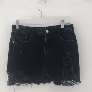 Trendy Black Denim Zara Skirt